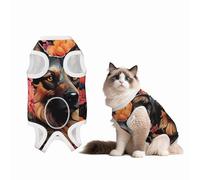 Mosytuky Colorful Flower German Shepherd Print Dog Surgery Recovery Suit After Spay, Highly-Stretchy Dog Onesie,Dog Onesie Protect Surgical Wound-Small