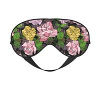 Mosytuky Colorful Roses Print Sleep Eye Mask Blindfold with Elastic Strap Headband, Soft Eye Cover Eyeshade for Night Sleeping, Travel