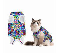 Mosytuky Colorful Tie Dye Stained Glass 2 Print Dog Surgery Recovery Suit After Spay, Highly-Stretchy Dog Onesie,Dog Onesie Protect Surgical Wound-X-Large