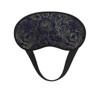 Mosytuky Copper-Gold Gloss Outline Rose Print Sleep Mask for Back and Side Sleeper for Sleeping,Zero Eye Pressure Night Blindfold Ultralight Travel Nap Eye Cover