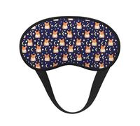 Mosytuky Corgi Lying with Moons and Stars Print Sleep Mask for Back and Side Sleeper for Sleeping,Zero Eye Pressure Night Blindfold Ultralight Travel Nap Eye Cover
