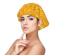 Mosytuky Corn Kernels Print Silky Satin Bonnet For Sleeping,Hair Bonnet For Women And Men,Adjustable Sleep Bonnet For Curly Hair