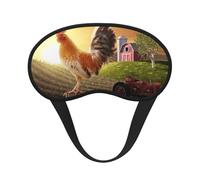 Mosytuky Country Farm Morning Rooster Print Sleep Mask for Back and Side Sleeper for Sleeping,Zero Eye Pressure Night Blindfold Ultralight Travel Nap Eye Cover