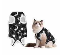 Mosytuky Crescent and Stars Print Dog Surgery Recovery Suit After Spay, Highly-Stretchy Dog Onesie,Dog Onesie Protect Surgical Wound-Large