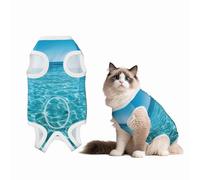 Mosytuky Crystal Clear Ocean Waves Print Dog Surgery Recovery Suit After Spay, Highly-Stretchy Dog Onesie,Dog Onesie Protect Surgical Wound-Medium