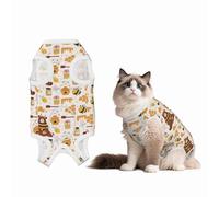 Mosytuky Cute Bee Honey Jar Hive Bear Print Dog Surgery Recovery Suit After Spay, Highly-Stretchy Dog Onesie,Dog Onesie Protect Surgical Wound-Medium