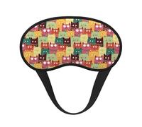 Mosytuky Cute Cartoon Cat Print Sleep Mask for Back and Side Sleeper for Sleeping,Zero Eye Pressure Night Blindfold Ultralight Travel Nap Eye Cover