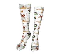 Mosytuky Cute Farm Print Women'S Socks Gifts For Men Funny Socks Support For Nurse,Pregnant,Running, Black, 7-15