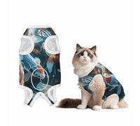 Mosytuky Cute Koi Fish Serenity Print Dog Surgery Recovery Suit After Spay, Highly-Stretchy Dog Onesie,Dog Onesie Protect Surgical Wound-X-Large