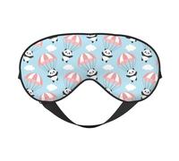 Mosytuky Cute Panda Flying in The Sky Print Sleep Eye Mask Blindfold with Elastic Strap Headband, Soft Eye Cover Eyeshade for Night Sleeping, Travel