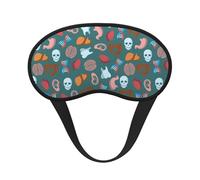 Mosytuky Cute Skull Organ Print Sleep Mask for Back and Side Sleeper for Sleeping,Zero Eye Pressure Night Blindfold Ultralight Travel Nap Eye Cover