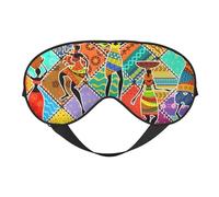 Mosytuky Dancing African Womans Print Sleep Eye Mask Blindfold with Elastic Strap Headband, Soft Eye Cover Eyeshade for Night Sleeping, Travel