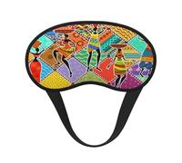 Mosytuky Dancing African Womans Print Sleep Mask for Back and Side Sleeper for Sleeping,Zero Eye Pressure Night Blindfold Ultralight Travel Nap Eye Cover