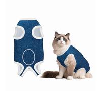 Mosytuky Deep Blue Glitter Print Dog Surgery Recovery Suit After Spay, Highly-Stretchy Dog Onesie,Dog Onesie Protect Surgical Wound-Small