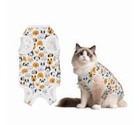 Mosytuky Dog Faces Print Dog Surgery Recovery Suit After Spay, Highly-Stretchy Dog Onesie,Dog Onesie Protect Surgical Wound-Medium