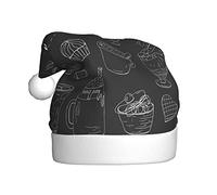 Mosytuky Donut Friend Coffee Santa Hat- Christmas Thicken Comfort Velvet Hat For Kid Adult Children Men Women For Christmas New Year Festive Holiday Party