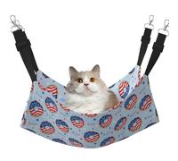 Mosytuky Donut with The USA Print Pet Hammock for Cage Reversible Cat Hanging Hammock Bed for Kitten Puppy Cats Small Dogs Rabbits Small Animals