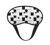 Mosytuky Doodle Cute Cat Print Sleep Mask for Back and Side Sleeper for Sleeping,Zero Eye Pressure Night Blindfold Ultralight Travel Nap Eye Cover