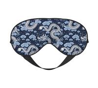 Mosytuky Dragons Print Sleep Eye Mask Blindfold with Elastic Strap Headband, Soft Eye Cover Eyeshade for Night Sleeping, Travel
