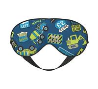 Mosytuky Dump Truck Print Sleep Eye Mask Blindfold with Elastic Strap Headband, Soft Eye Cover Eyeshade for Night Sleeping, Travel
