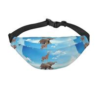 Mosytuky Elephant Giraffe Overcomes Fear By Walking On High Rope Print Fanny Pack Waist Packs For Men Women, Waist Bag Hip Pack For Travel Hiking Running Outdoor Sports, Black, One Size