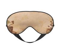 Mosytuky Engraved Coffee On Kraft Paper Print Sleep Eye Mask Blindfold with Elastic Strap Headband, Soft Eye Cover Eyeshade for Night Sleeping, Travel