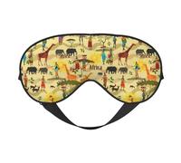 Mosytuky Ethnic African Print Sleep Eye Mask Blindfold with Elastic Strap Headband, Soft Eye Cover Eyeshade for Night Sleeping, Travel