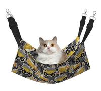 Mosytuky Excavator at Work Print Pet Hammock for Cage Reversible Cat Hanging Hammock Bed for Kitten Puppy Cats Small Dogs Rabbits Small Animals