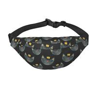 Mosytuky Faces Of The Cat Print Fanny Pack Waist Packs For Men Women, Waist Bag Hip Pack For Travel Hiking Running Outdoor Sports, Black, One Size