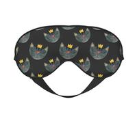 Mosytuky Faces of The Cat Print Sleep Eye Mask Blindfold with Elastic Strap Headband, Soft Eye Cover Eyeshade for Night Sleeping, Travel
