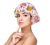 Mosytuky Fall 70s Groovy Hippie 1 Print Silky Satin Bonnet For Sleeping,Hair Bonnet For Women And Men,Adjustable Sleep Bonnet For Curly Hair