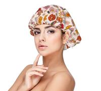 Mosytuky Fall 70s Groovy Hippie Print Silky Satin Bonnet For Sleeping,Hair Bonnet For Women And Men,Adjustable Sleep Bonnet For Curly Hair