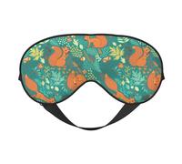Mosytuky Fall Forest Squirrel Print Sleep Eye Mask Blindfold with Elastic Strap Headband, Soft Eye Cover Eyeshade for Night Sleeping, Travel
