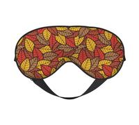 Mosytuky Fall Leaves Print Sleep Eye Mask Blindfold with Elastic Strap Headband, Soft Eye Cover Eyeshade for Night Sleeping, Travel