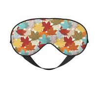 Mosytuky Fall Maple Leaves Print Sleep Eye Mask Blindfold with Elastic Strap Headband, Soft Eye Cover Eyeshade for Night Sleeping, Travel