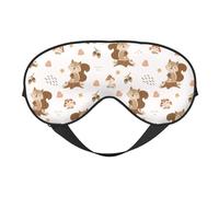 Mosytuky Fall Squirrel Print Sleep Eye Mask Blindfold with Elastic Strap Headband, Soft Eye Cover Eyeshade for Night Sleeping, Travel