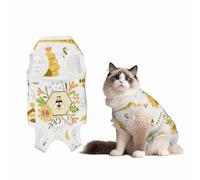 Mosytuky Farm Bee Cute Honey Print Dog Surgery Recovery Suit After Spay, Highly-Stretchy Dog Onesie,Dog Onesie Protect Surgical Wound-Large