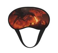 Mosytuky Fiery Dragons Castle Attack Print Sleep Mask for Back and Side Sleeper for Sleeping,Zero Eye Pressure Night Blindfold Ultralight Travel Nap Eye Cover
