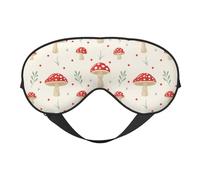 Mosytuky Flat Mushrooms Print Sleep Eye Mask Blindfold with Elastic Strap Headband, Soft Eye Cover Eyeshade for Night Sleeping, Travel