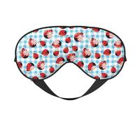 Mosytuky Flowers and Lady Bugs Print Sleep Eye Mask Blindfold with Elastic Strap Headband, Soft Eye Cover Eyeshade for Night Sleeping, Travel