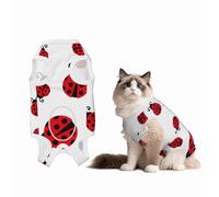 Mosytuky Fly Flying Ladybug Print Dog Surgery Recovery Suit After Spay, Highly-Stretchy Dog Onesie,Dog Onesie Protect Surgical Wound-Small