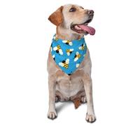 Mosytuky Flying Bees Dog Bandanas,Dog Bandanas Scarf Triangle Bibs Kerchief Flannel Thicken Cotton Bandana for Small Medium Large Dogs and Cats