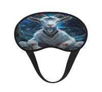 Mosytuky Forest Meditating Goat Print Sleep Mask for Back and Side Sleeper for Sleeping,Zero Eye Pressure Night Blindfold Ultralight Travel Nap Eye Cover