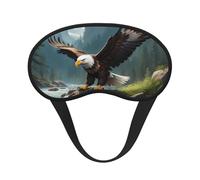 Mosytuky Forest River Bald Eagle Print Sleep Mask for Back and Side Sleeper for Sleeping,Zero Eye Pressure Night Blindfold Ultralight Travel Nap Eye Cover