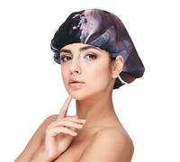 Mosytuky Fox Couple Print Silky Satin Bonnet For Sleeping,Hair Bonnet For Women And Men,Adjustable Sleep Bonnet For Curly Hair
