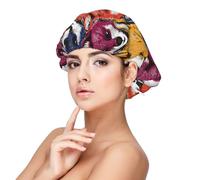 Mosytuky Fox Face Print Silky Satin Bonnet For Sleeping,Hair Bonnet For Women And Men,Adjustable Sleep Bonnet For Curly Hair