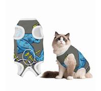 Mosytuky Fun Riding Dinosaur Print Dog Surgery Recovery Suit After Spay, Highly-Stretchy Dog Onesie,Dog Onesie Protect Surgical Wound-X-Large