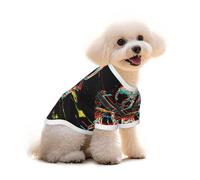 Mosytuky Glitch Screaming Skull Print Breathable Dog Shirts for Large Dogs-Stretchy T-Shirts,Soft Mesh Lightweight Quick Dry Sweatshirt-Small