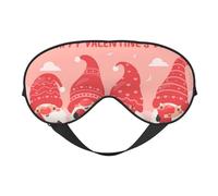 Mosytuky Gnomes Hold The Letters Love Print Sleep Eye Mask Blindfold with Elastic Strap Headband, Soft Eye Cover Eyeshade for Night Sleeping, Travel