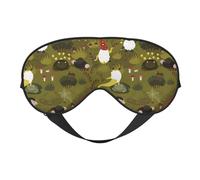 Mosytuky Gnomes Playing in The Garden Print Sleep Eye Mask Blindfold with Elastic Strap Headband, Soft Eye Cover Eyeshade for Night Sleeping, Travel